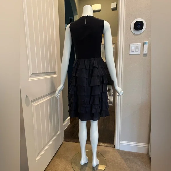 Orla Kiely Tiered Ruffle Dress | Dark Navy |Sleeveless Size 4 - Picture 9 of 16
